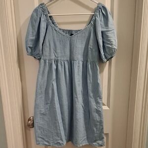 Old Navy Blue Smocked Dress Size S WITH POCKETS